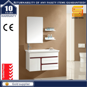 European Wall Mounted White Painted Bathroom Furniture Cabinet